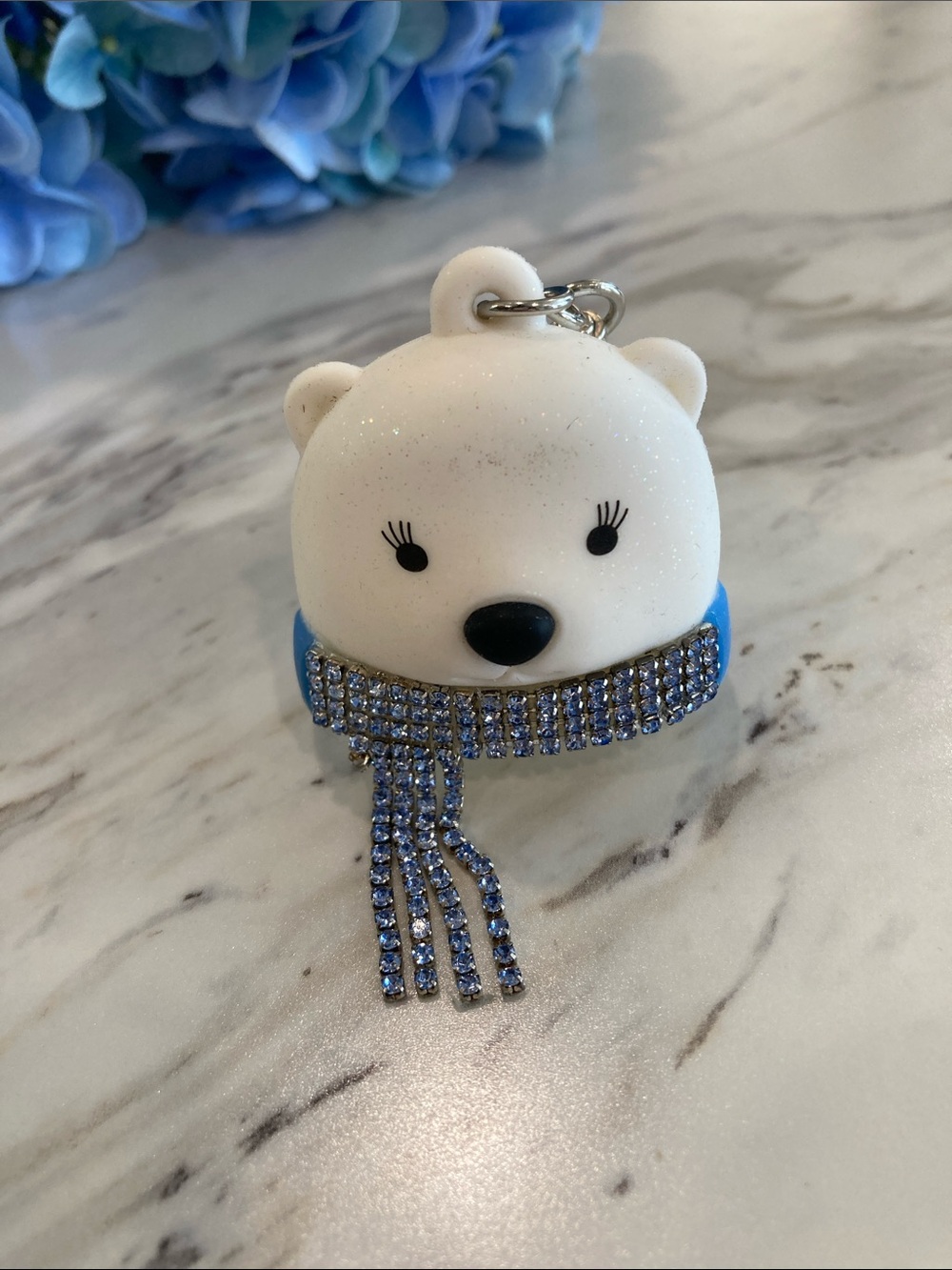 Bath and Body Works Polar Bear Rhinestone Scarf PocketBac Hand Sanitizer Holder